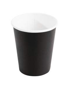 Gobelets chauds noirs 230 ml Fiesta Recyclable - Lot 1000