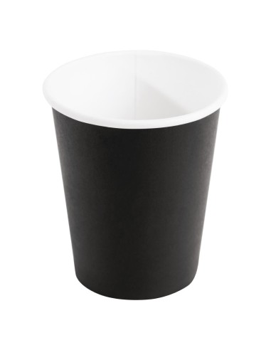 Gobelets chauds noirs 230 ml Fiesta Recyclable - Lot 1000
