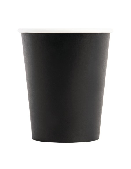Gobelets chauds noirs 230 ml Fiesta Recyclable - Lot 1000