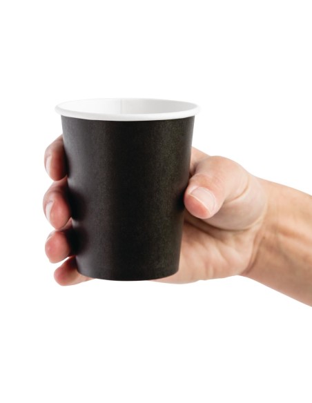 Gobelets chauds noirs 230 ml Fiesta Recyclable - Lot 1000
