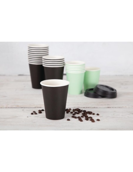 Gobelets chauds Fiesta Recyclable 230 ml noir - lot de 50