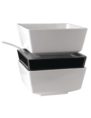 Ravier APS Float noir 190mm - Bol 1,5 L en mélamine