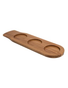 Plateau acacia pour ramequins Olympia 16x140x480 mm