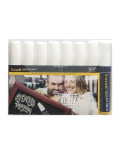 Marqueurs blancs effaçables Securit - Lot de 8