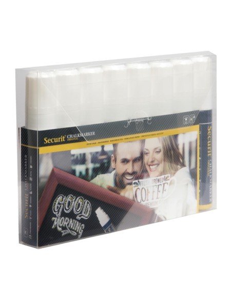 Marqueurs blancs effaçables Securit - Lot de 8