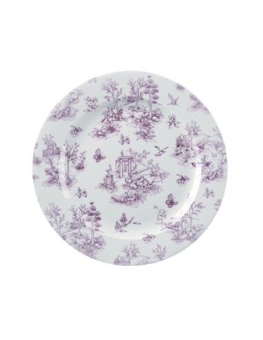Assiettes plates Churchill Toile Cranberry 305mm - Lot de 6