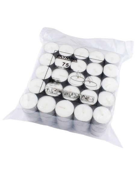 Bougies chauffe-plat 8h Olympia - Lot de 75