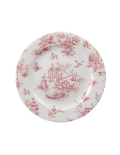 Assiettes plates Churchill Toile Cranberry 210mm - Lot de 6