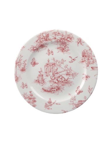 Assiettes plates Churchill Toile Cranberry 210mm - Lot de 6