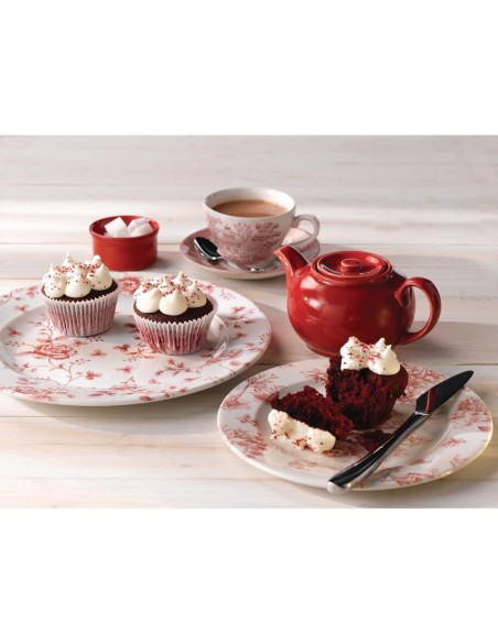 Assiettes Churchill Rose Chintz Cranberry 170 mm - Lot de 6