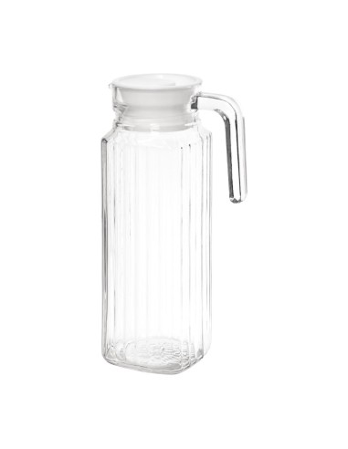 Pichet rainuré en verre Olympia 1L - lot de 6