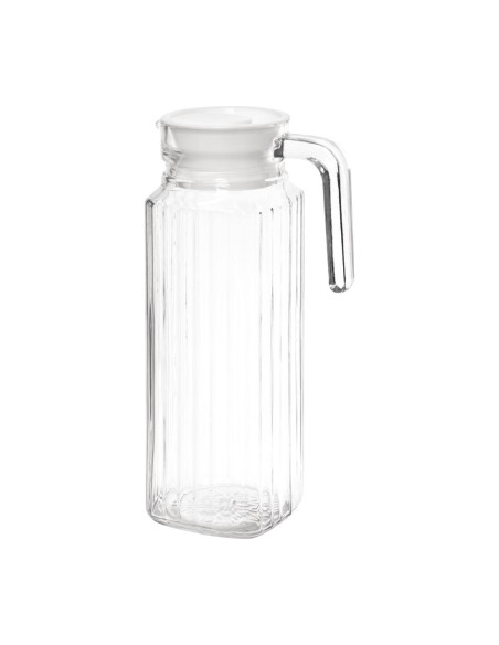 Pichet rainuré en verre Olympia 1L - lot de 6