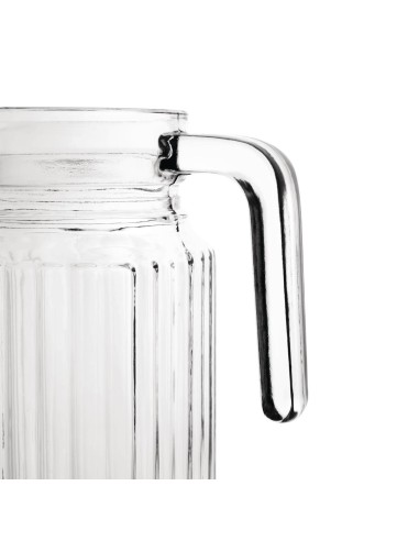 Pichet rainuré en verre Olympia 1L - lot de 6