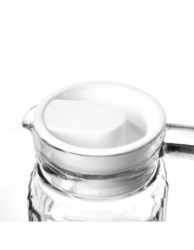 Pichet rainuré en verre Olympia 1L - lot de 6