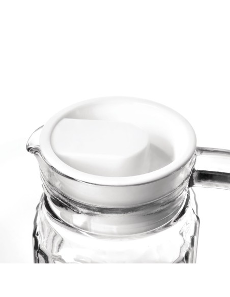 Pichet rainuré en verre Olympia 1L - lot de 6
