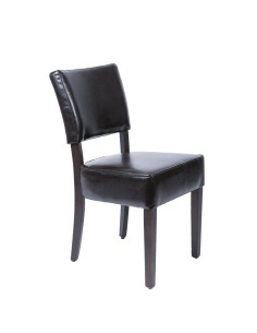 Chaises Bolero en simili cuir marron foncé - lot de 2