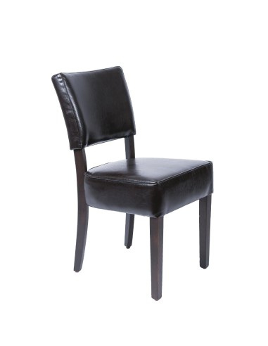 Chaises Bolero en simili cuir marron foncé - lot de 2