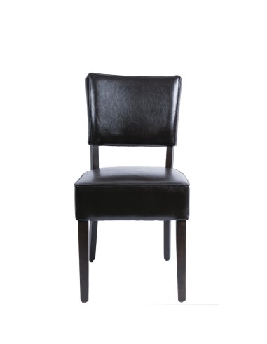 Chaises Bolero en simili cuir marron foncé - lot de 2