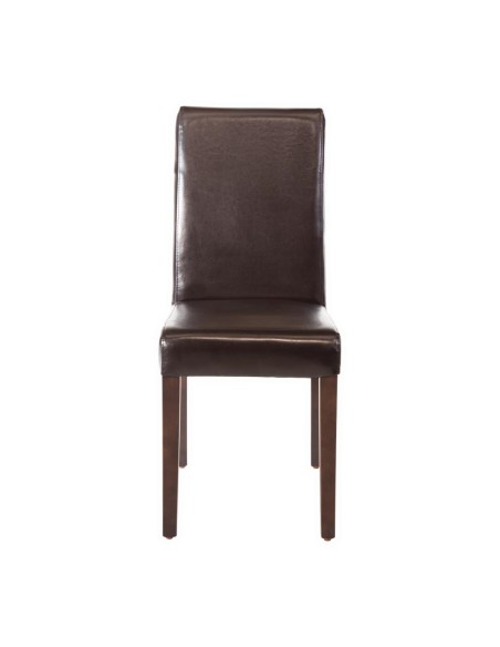 Chaises Bolero en simili cuir marron foncé - lot de 2