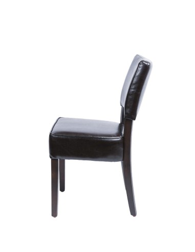 Chaises Bolero en simili cuir marron foncé - lot de 2