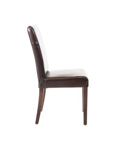 Chaises Bolero en simili cuir marron foncé - lot de 2