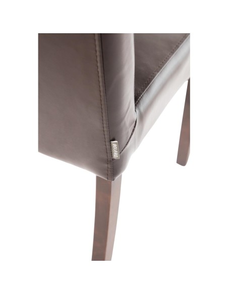 Chaises Bolero en simili cuir marron foncé - lot de 2