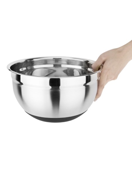 Bassine inox 5L Vogue avec fond silicone antidérapant