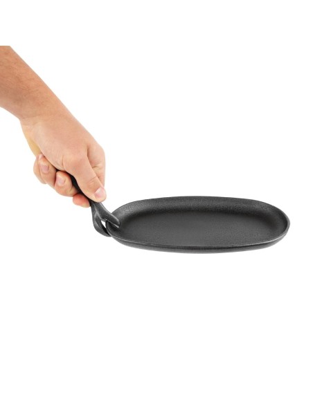 Plat en fonte ovale Olympia 240x140 mm - Noir