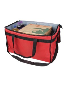 Grand sac à pizza isotherme Vogue rouge - 355x580x380 mm