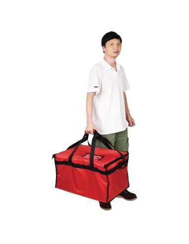 Grand sac à pizza isotherme Vogue rouge - 355x580x380 mm