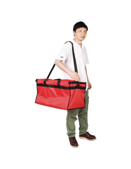 Grand sac à pizza isotherme Vogue rouge - 355x580x380 mm
