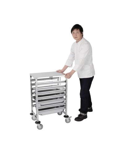 Chariot à glissières GN Vogue 7 niveaux - Inox