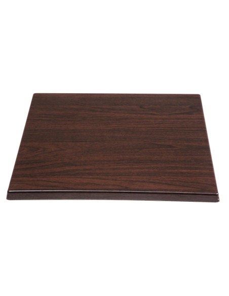 Plateau de table carré Bolero 600mm marron foncé - 30mm