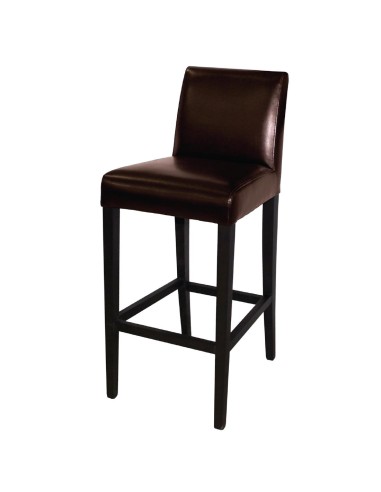 Tabouret de bar haut Bolero en simili cuir marron foncé