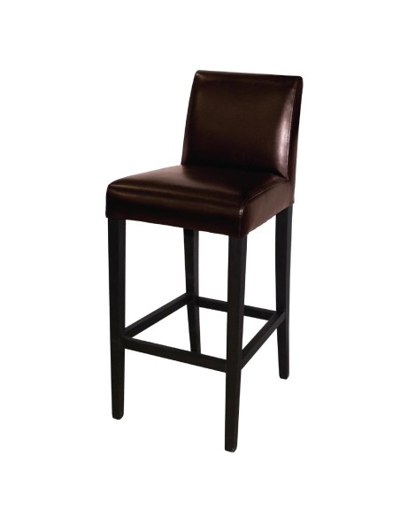 Tabouret de bar haut Bolero en simili cuir marron foncé