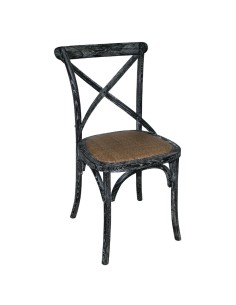 Chaises Bolero en bois noir patiné - lot de 2