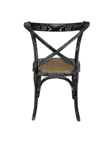 Chaises Bolero en bois noir patiné - lot de 2