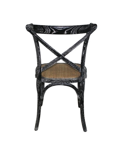 Chaises Bolero en bois noir patiné - lot de 2