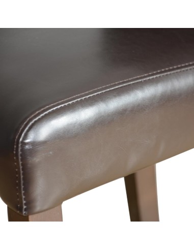 Tabouret de bar haut Bolero en simili cuir marron foncé