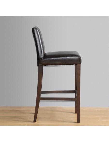 Tabouret de bar haut Bolero noir - Simili cuir élégant