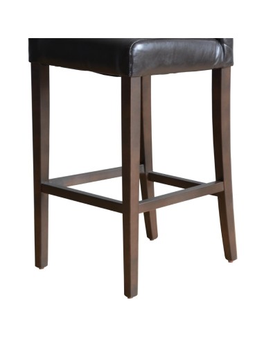 Tabouret de bar haut Bolero en simili cuir marron foncé