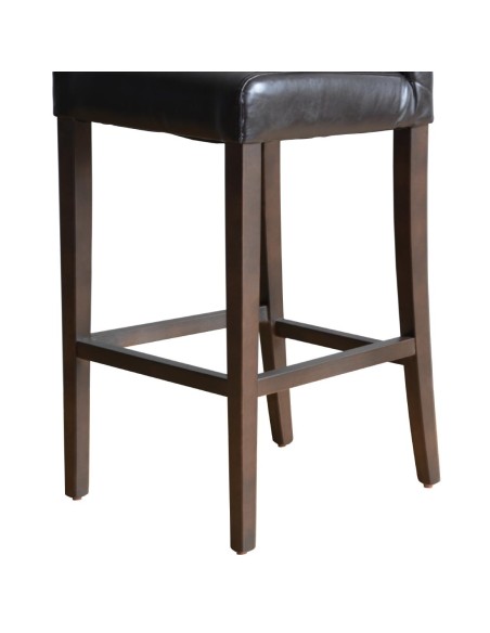 Tabouret de bar haut Bolero en simili cuir marron foncé