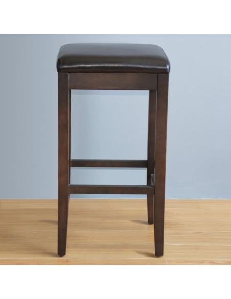 Tabourets bar haut Bolero en simili cuir marron - lot de 2