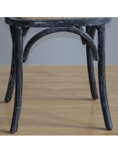 Chaises Bolero en bois noir patiné - lot de 2