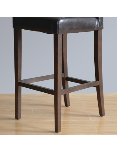 Tabouret de bar haut Bolero noir - Simili cuir élégant