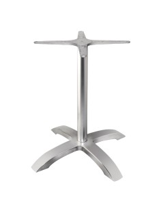 Pied de table 4 branches Bolero aluminium brossé - 680x660mm