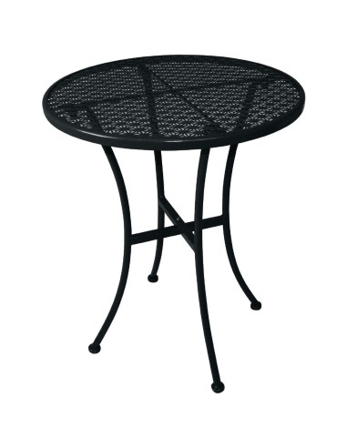 Table bistro ronde Bolero noir 600 mm - acier ajouré