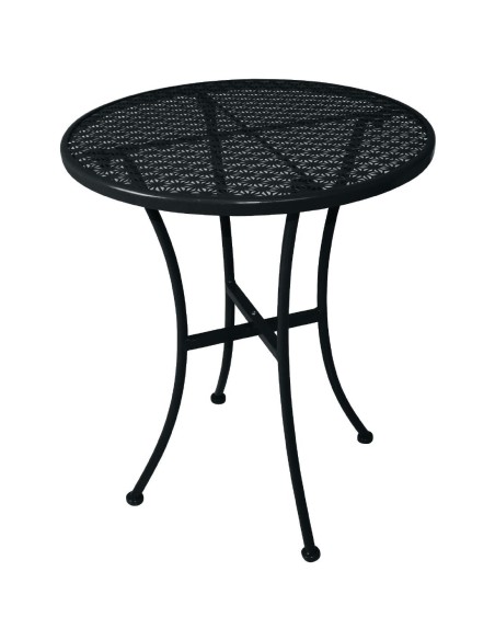 Table bistro ronde Bolero noir 600 mm - acier ajouré