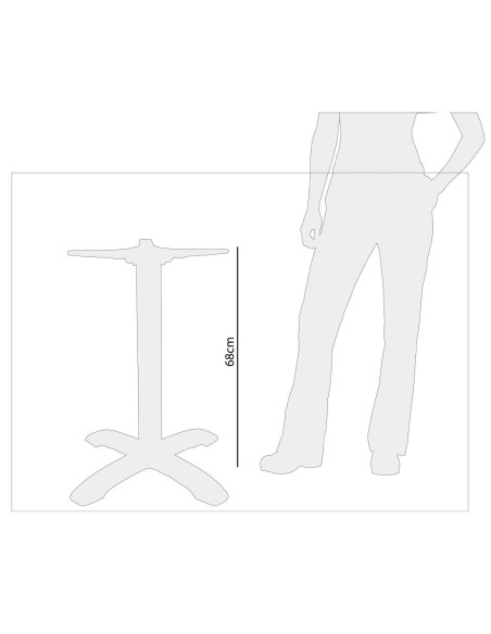 Pied de table 4 branches Bolero aluminium brossé - 680x660mm