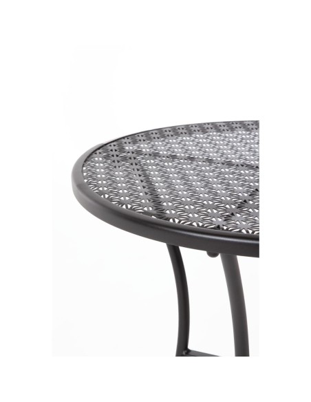 Table bistro ronde Bolero noir 600 mm - acier ajouré